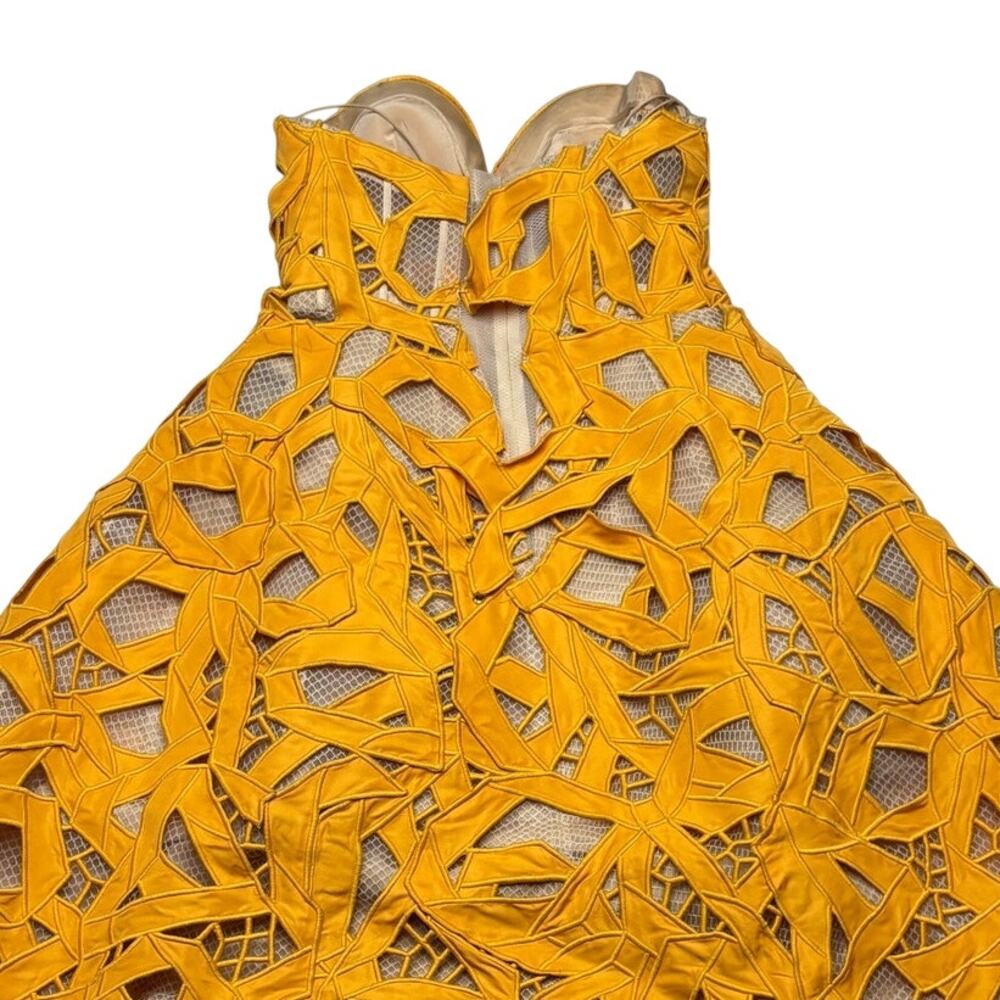 Oscar de la Renta Cutout Bow Faille Cockatail Dress Fall 2021 Size 2 - Picture 7 of 16